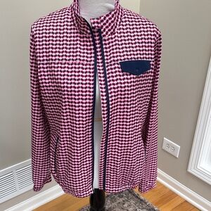 Lady Hagen | Red and White Patterned Golf Jacket, Sz L
